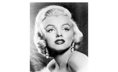 Marilyn Monroe on the black and white photo