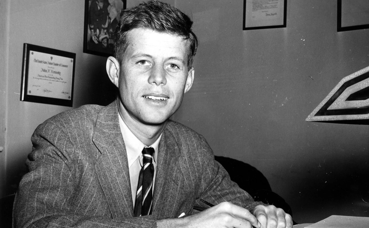 Young John F. Kennedy in the office.