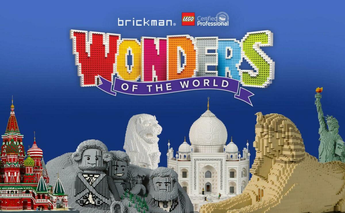 A poster with a castle built from Lego.