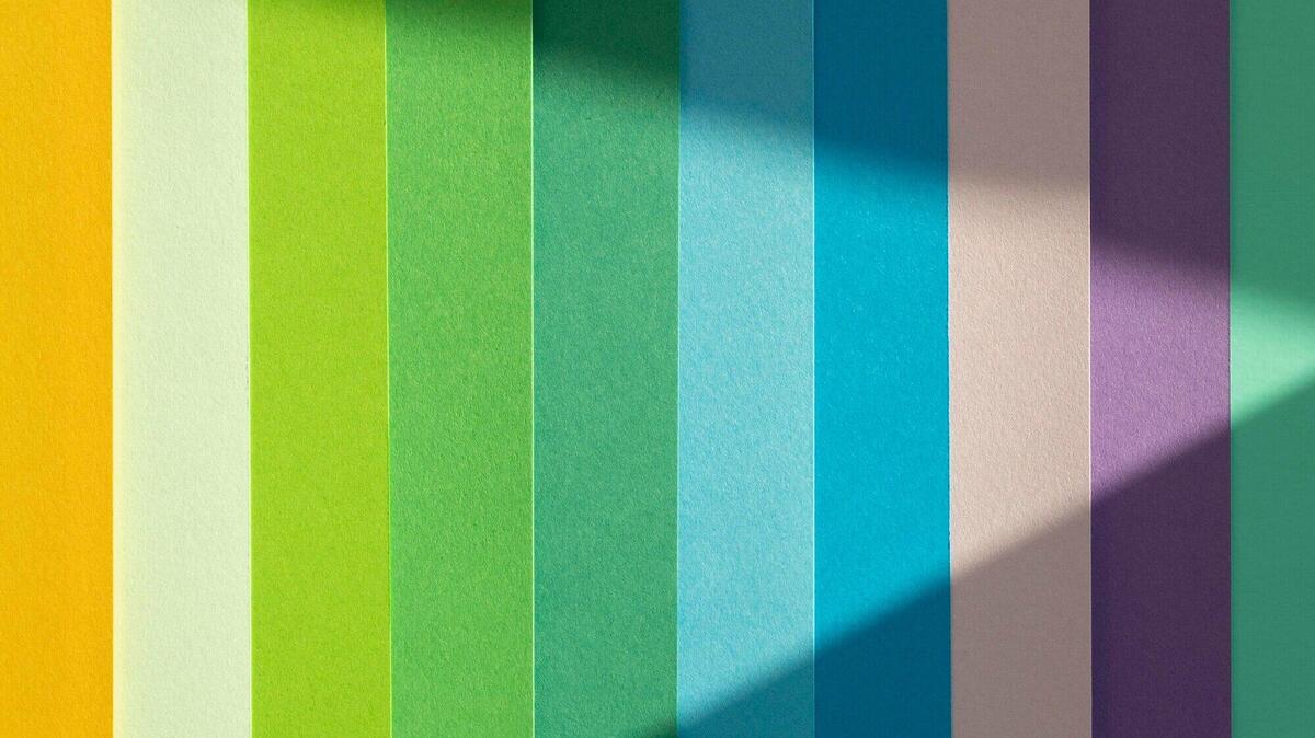 Layers of colored papers in gradient