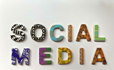 Social media in colorful alphabets