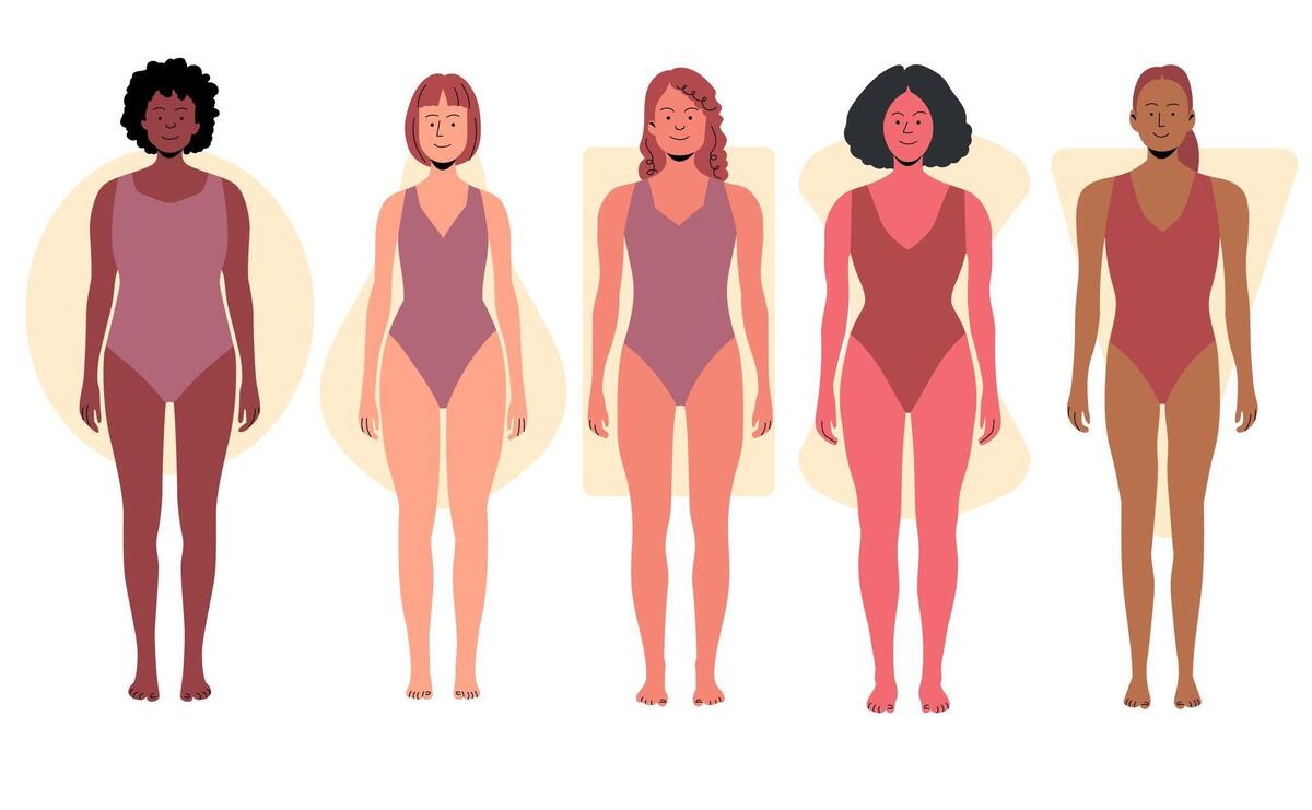 Types of female body shapes collection.